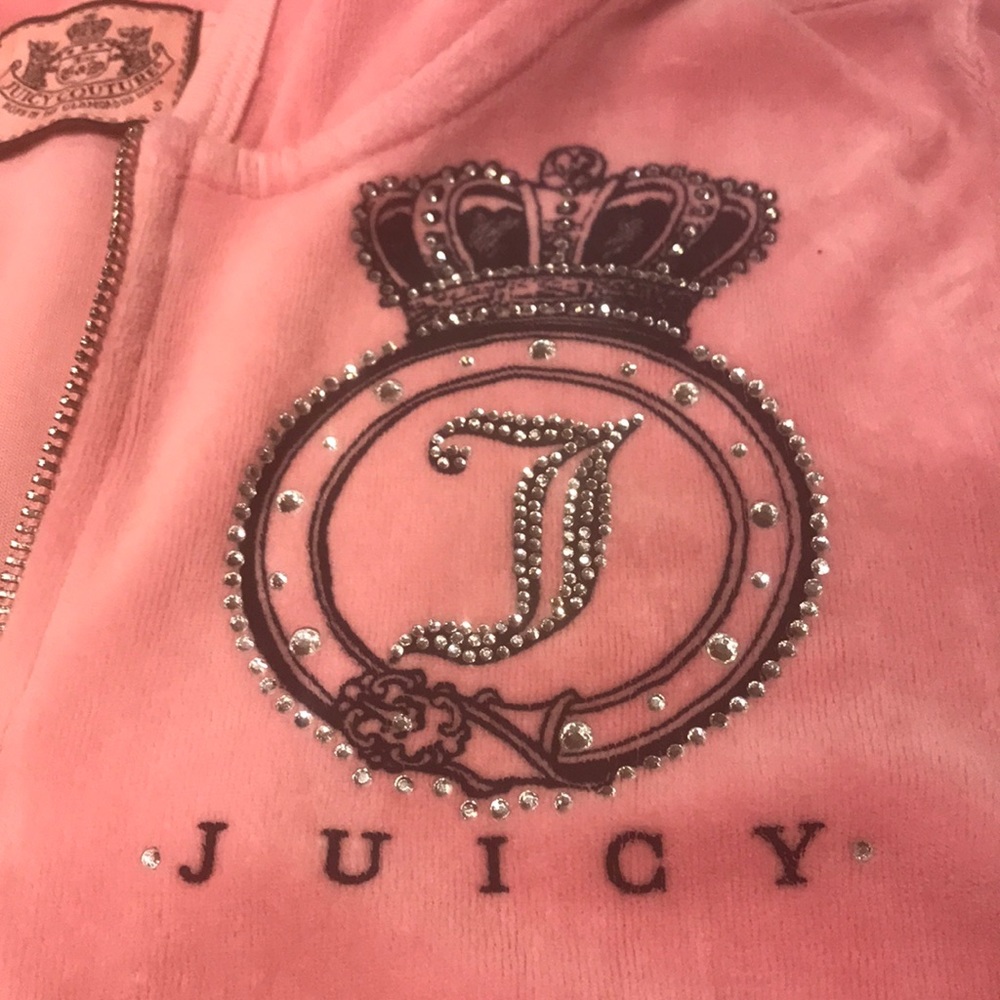 JUICY COUTURE Ltd edition pink velvet zip jacket S